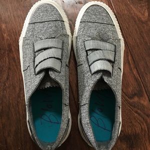 Gray slip on tennis shoes